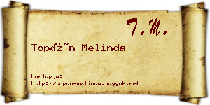 Topán Melinda névjegykártya